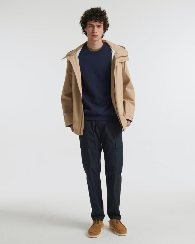 Short cotton-blend parka