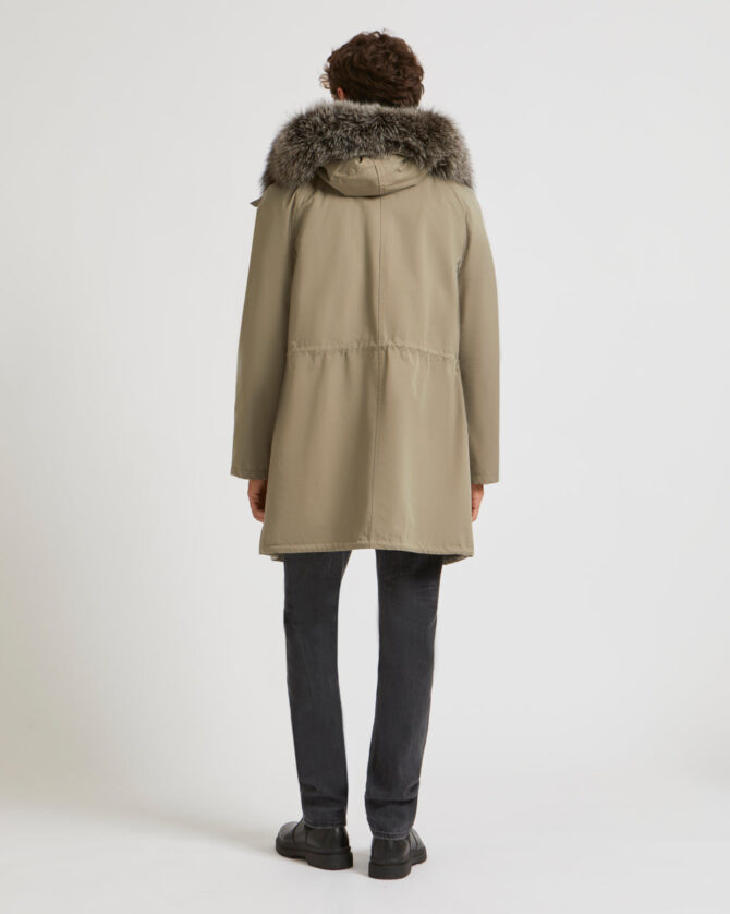 Iconic Cotton Blend And Fur Parka