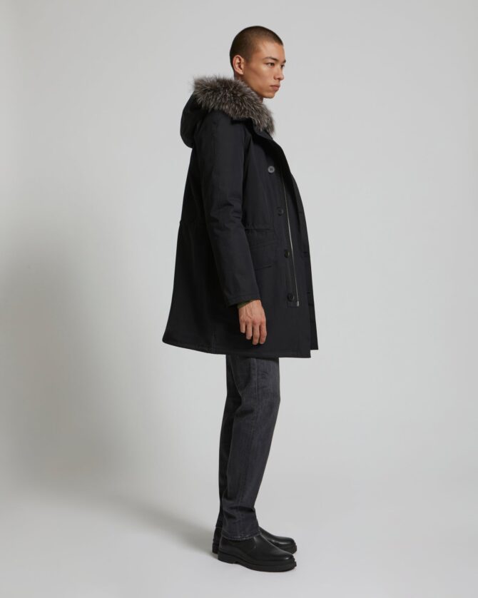 Iconic Cotton Blend And Fur Parka