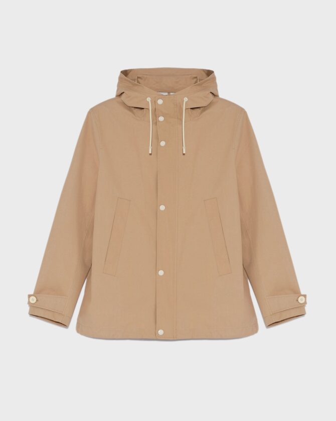 Short cotton-blend parka