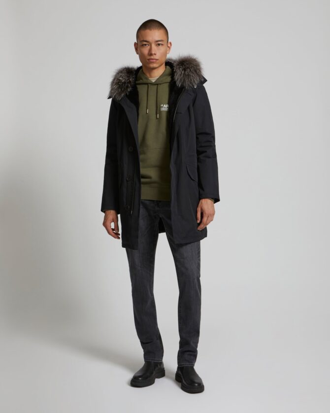 Iconic Cotton Blend And Fur Parka