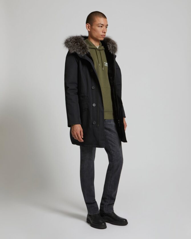 Iconic Cotton Blend And Fur Parka