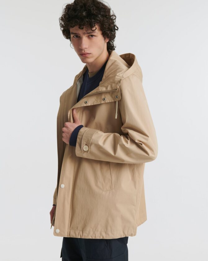 Short cotton-blend parka